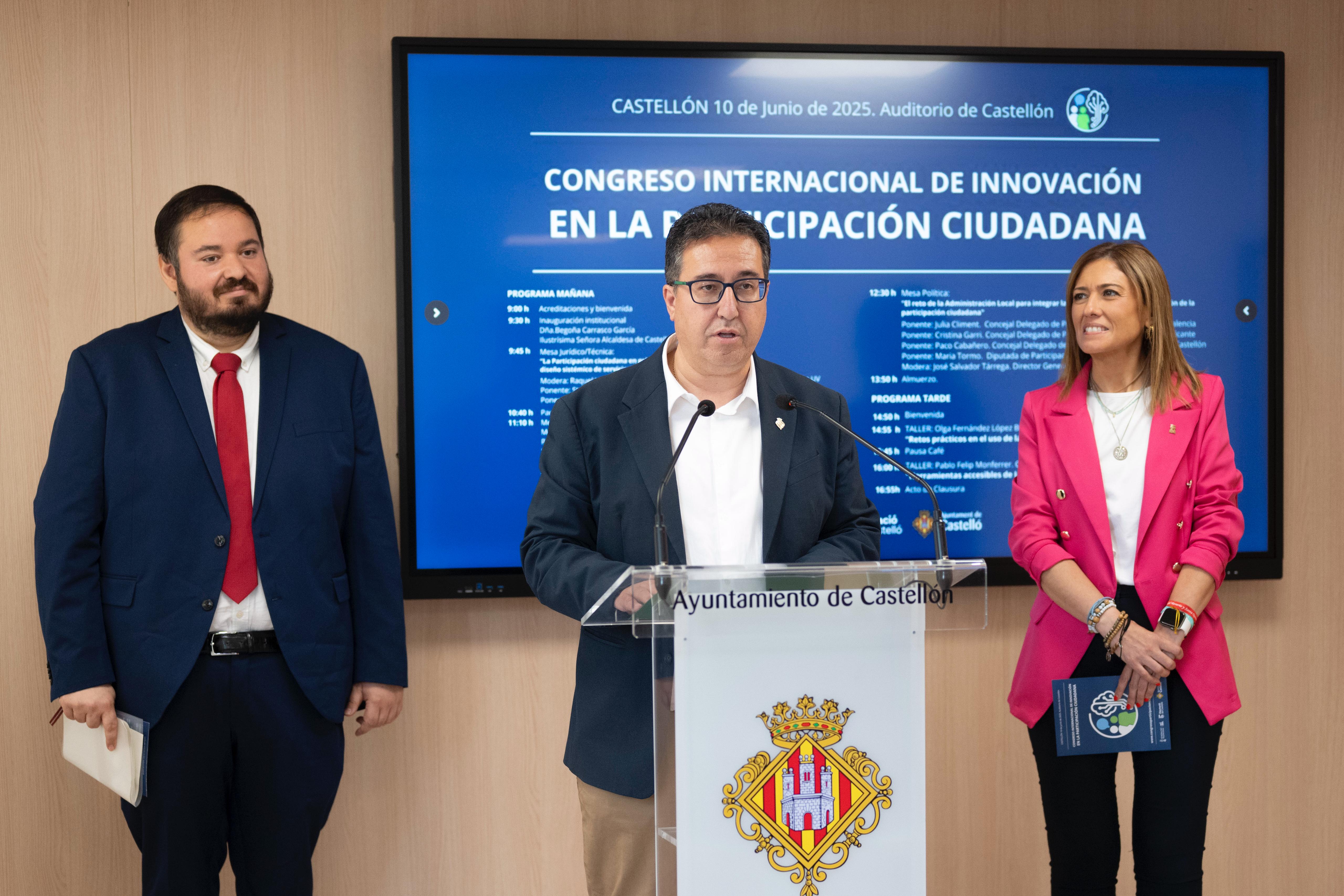 Castelló acollirà l'I Congrés Internacional d'Innovació en Participació Ciutadana